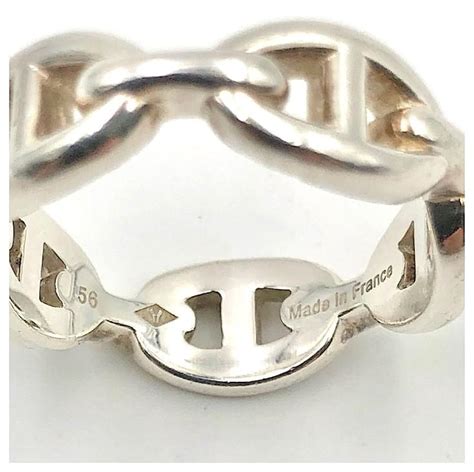 hermes intricate silver ring